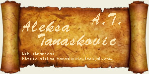 Aleksa Tanasković vizit kartica